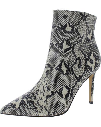 New York & Company Carmen Faux Leather Ankle Boots - Gray