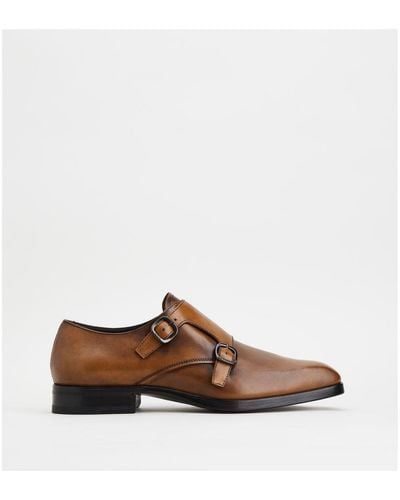 Tod's Monkstraps In Leather - Brown