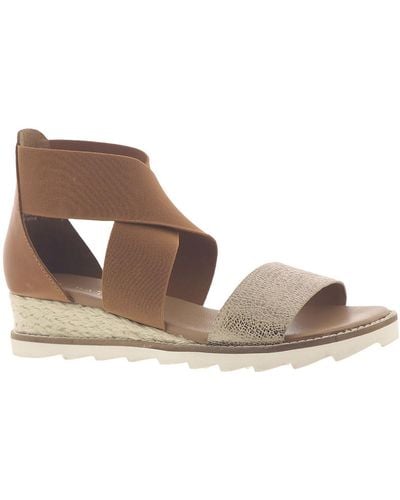 Diba True Qwi Ver Leather Slip On Strappy Sandals - Brown