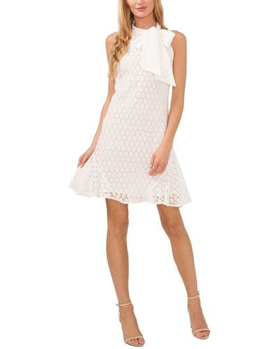 Cece Lace Hi-low Halter Dress - White