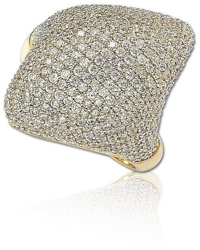 Suzy Levian Golden Sterling Silver Pave Cubic Zirconia Pave Dome Ring - Natural