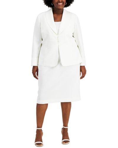Le Suit Plus 2pc Office Wear Skirt Suit - White