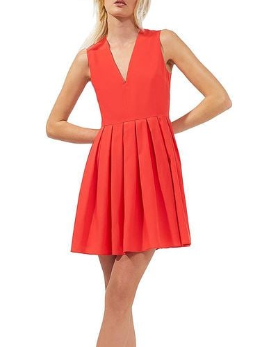 French Connection Courtney Cocktail Mini Fit & Flare Dress - Red