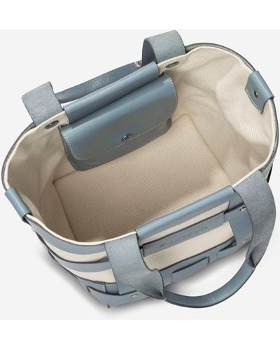 Shinola The Medium Bixby Cadet Blue Vachetta Leather Basket Bag 20265347 - Metallic