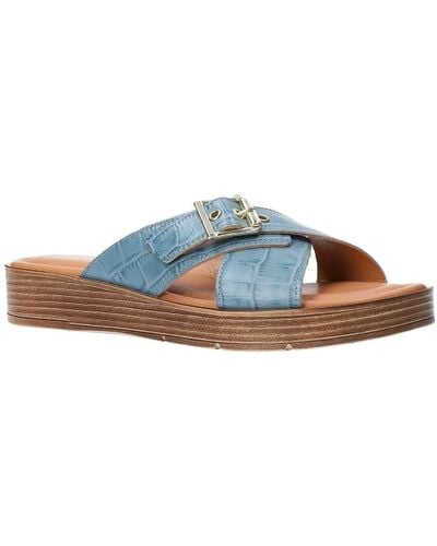 Bella Vita Con-italy Slip On Wedge Flat Sandals - Blue