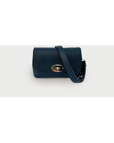 Apatchy London The Maddie Olive Leather Bag - Blue
