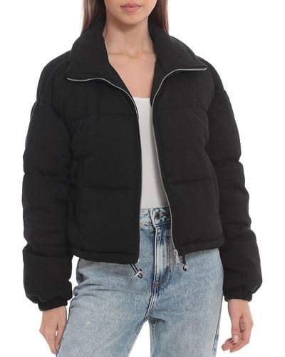 Bagatelle Cropped Cold Weather Puffer Jacket - Black