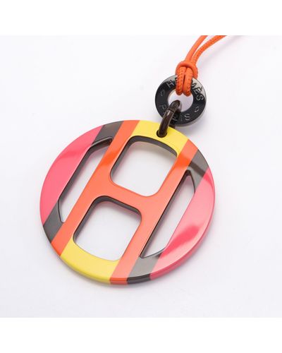 Hermès H Equip Necklace Buffalo Horn Leather Color - Pink