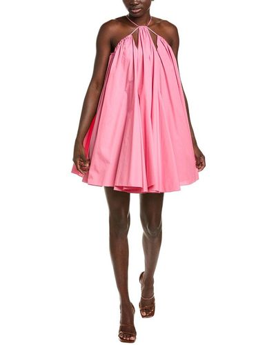 Oscar de la Renta Trapeze Halter Mini Dress - Pink