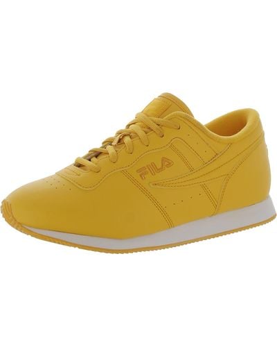 Fila Machu Faux Leather Fitness Sneakers - Yellow