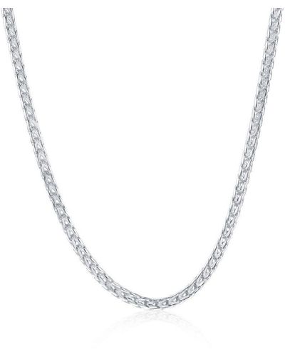 Simona Diamond Cut Franco Chain 3mm Sterling 18" Necklace - Metallic