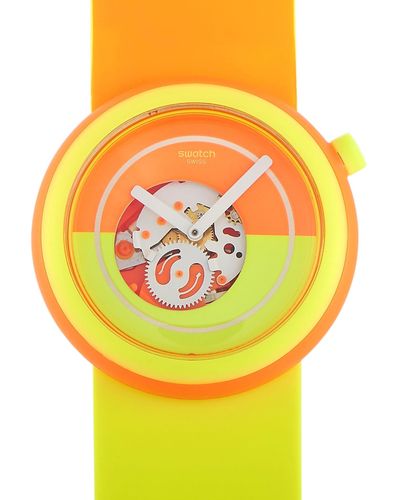 Swatch Popover 45mm Orange And Watch Pno100 - Metallic