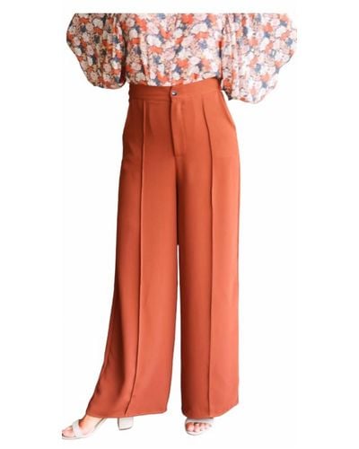 She + Sky Woven Wide Pants - Orange