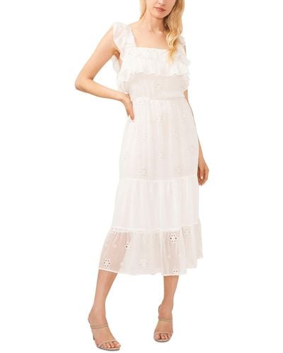 Cece Ruffled Long Maxi Dress - White