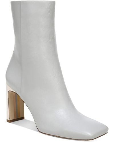 Sam Edelman Anika Leather Square Toe Mid-calf Boots - White