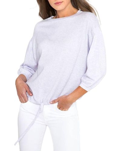 Kinross Cashmere Gathered Sleeve Sweater - White