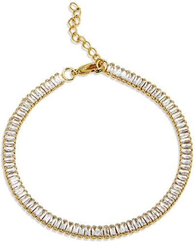 Savvy Cie Jewels Gold Baguette Anklet - White