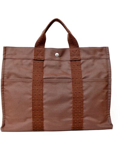Hermès Herline Synthetic Tote Bag (pre-owned) - Brown