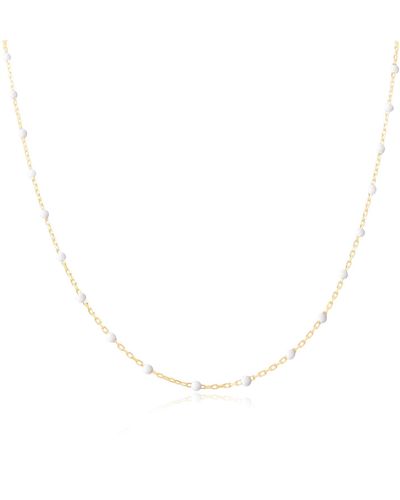 The Lovery White Bead Necklace - Metallic