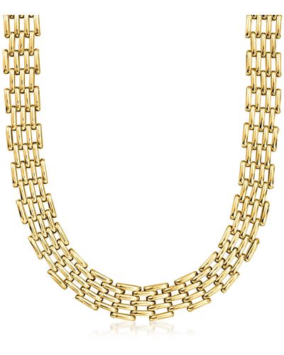 Ross-Simons 14kt Yellow Panther-link Necklace - Metallic