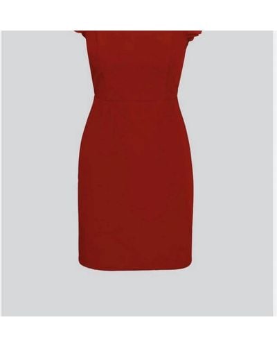 Adelyn Rae Claudia Organza Ruffle Bodycon Mini Dress - Red