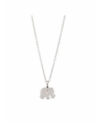 Dogeared Good Luck Elephant Necklace - White