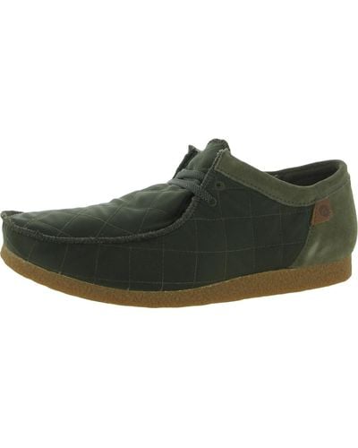 Clarks Shacre Ii Step Quilted Lace-up Moccasins - Green
