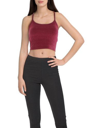 Beyond Yoga Crop Fitness Tank Top - Red