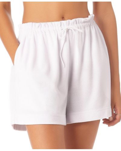 Anne Cole Terry Cloth Shorts Cover-up - White