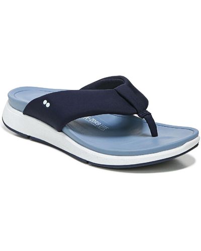 Ryka Timid Slip On Flip-flop Wedge Sandals - Blue