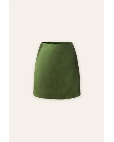 Dress Forum The Reflection Pool Satin Mini Skirt - Green