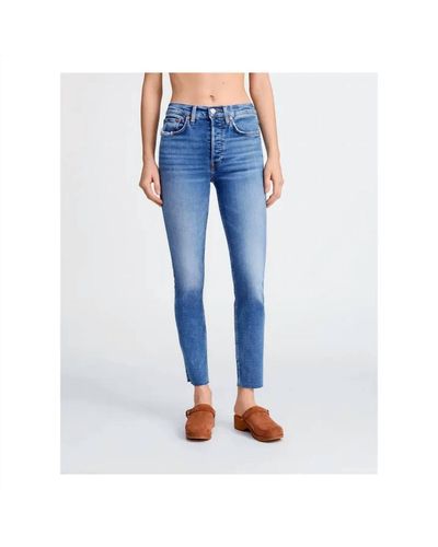 RE/DONE 90s High Rise Ankle Crop Jeans - Blue