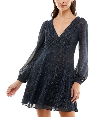 B Darlin Tie Back Mini Cocktail And Party Dress - Blue
