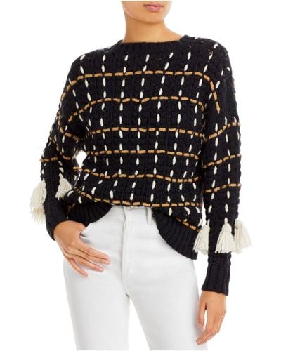 RHODE Tassels Mock Turtleneck Pullover Sweater - Black