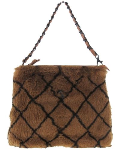 Chanel Rabbit Fur Shoulder Bag (pre-owned) in Blue