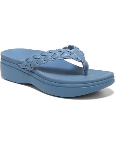 Vionic Kenji Faux Leather Slip On Wedge Sandals - Gray