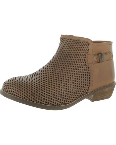 Softwalk Leather Ankle Booties - Brown