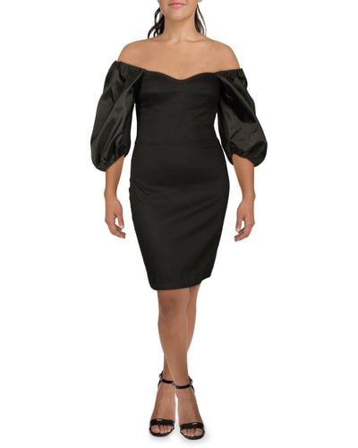 Aqua Solid Short Sheath Dress - Black