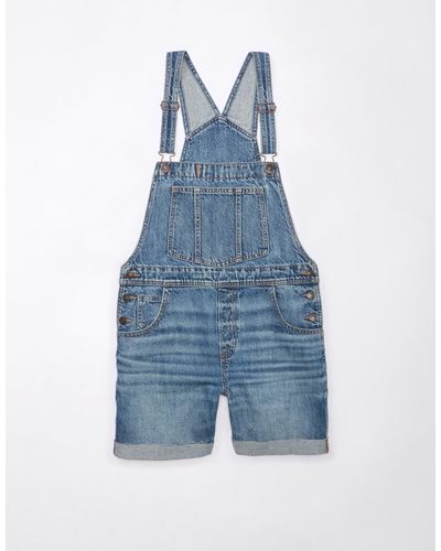 American Eagle Outfitters Ae baggy Overall Short - Blue