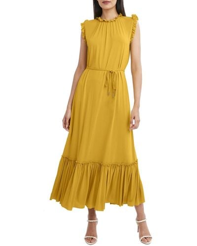 BCBGMAXAZRIA Sleeveless Long Maxi Dress - Yellow