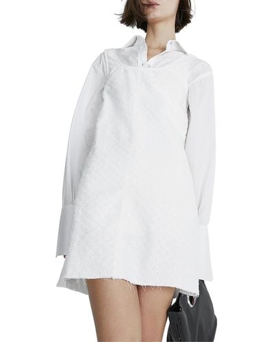 Rag & Bone Distressed Hem Mini Shift Dress - White