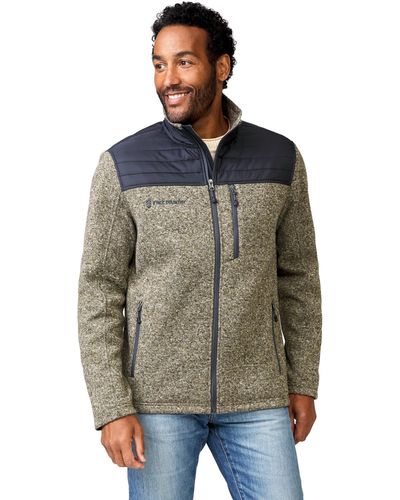 Free Country Frore Sweater Knit Fleece Jacket - Green