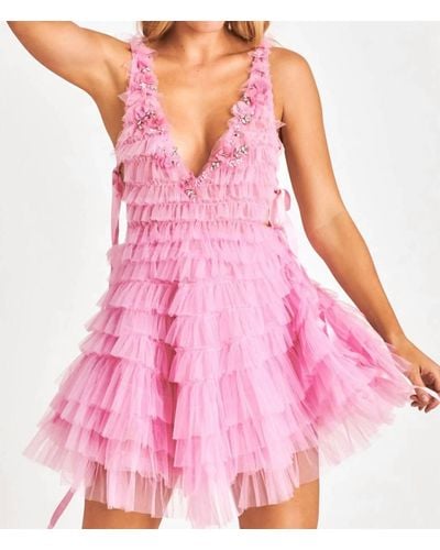 LoveShackFancy Minya Mini Dress - Pink