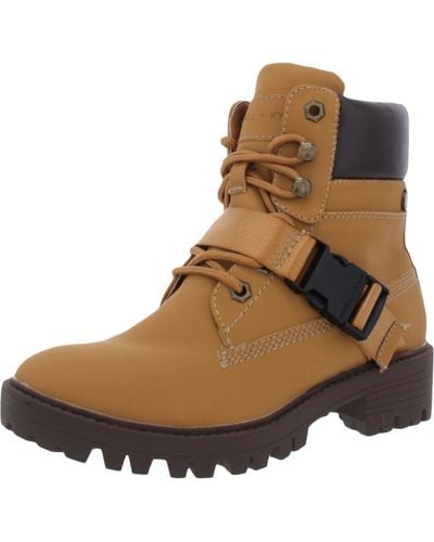 Kendall + Kylie Eos-bootie Faux Leather Lace Up Winter & Snow Boots - Brown