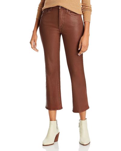 Joe's The Callie Coated High Rise Cropped Jeans - Brown