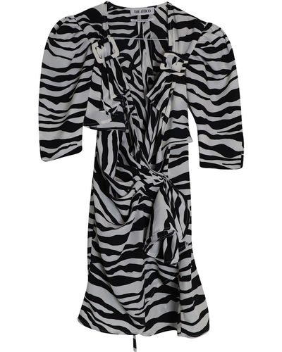 The Attico Zebra-print Mini Dress - Black