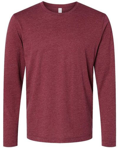 Alternative Apparel Cotton Jersey Long Sleeve Cvc Go-to Tee - Red