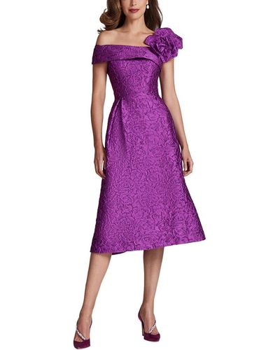 Teri Jon Special Occasion Short Printed Dress - Purple