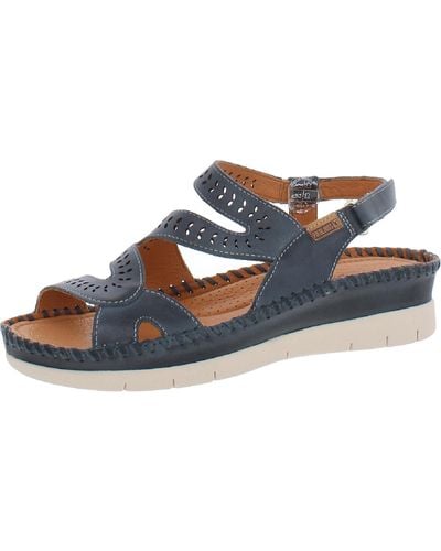 Pikolinos Altea Leather Slingback Wedge Sandals - Blue
