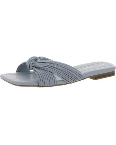 Marc Fisher Laury Slip On Strappy Slide Sandals - Blue